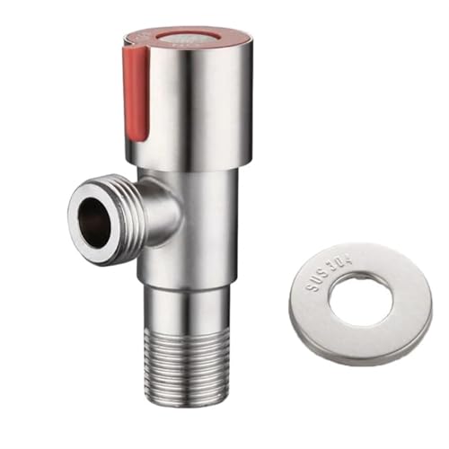 G1/2 Edelstahl Winkel Stop Ventile Bad Warmwasserbereiter Zubehör 1Pcs(Red) von IJEKINNE