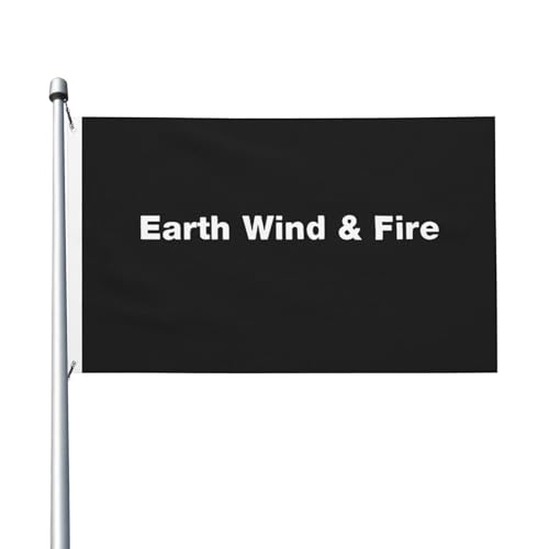 Earth Pop Windband-Feuerflagge, doppelseitig, 90 x 150 cm, lebendiges Polyester-Banner mit Ösen, Vintage-Band-Logo für Innen- und Außenbereich, Musik-Fan-Geschenk und Konzert-Merch von IJHRSFDST