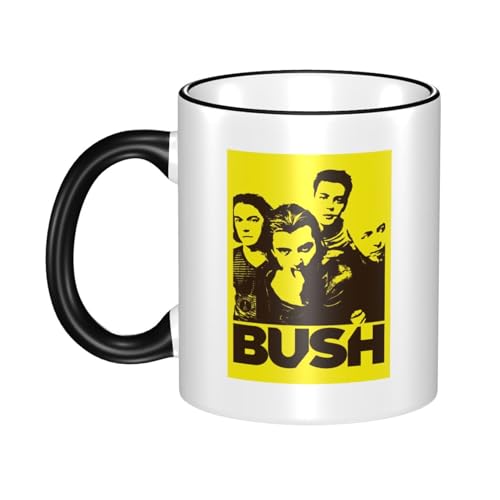 IJHRSFDST London Rock Band Keramiktasse - 330ml Kaffeetasse mit farbigem Rand - Vintage Rock Musik Fan Geschenk Merchandise - Mikrowellengeeignet von IJHRSFDST