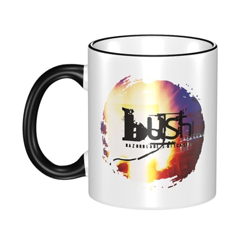 IJHRSFDST London Rock Band Keramiktasse - 330ml Kaffeetasse mit farbigem Rand - Vintage Rock Musik Fan Geschenk Merchandise - Mikrowellengeeignet von IJHRSFDST