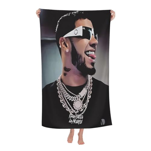IJHRSFDST Rapper Anuel Sänger AA Mikrofaser-Badetuch, ultraweiches und sehr saugfähiges Handtuch mit Hip-Hop-Design, leicht und schnell trocknend, Merchandise für Bad, Strand oder Fitnessstudio, 80 x von IJHRSFDST