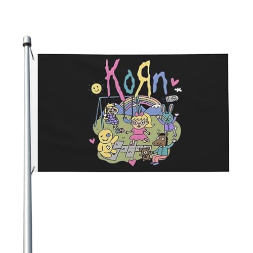 Metallband Musik Flagge doppelseitige Flagge 90 x 152 cm – Rockband Heavy Metal Banner – Musikfan Wanddekoration – Konzert Tour Raumdekoration Merch von IJHRSFDST