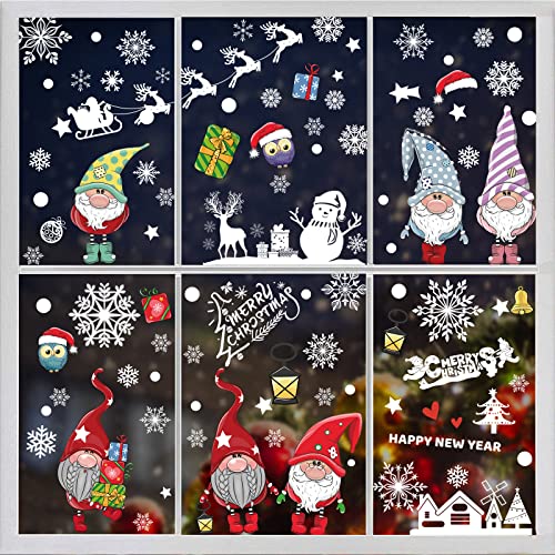 Fenstersticker Weihnachten 8 Stück Weihnachtliche Fensterdeko Christmas Window Stickers Selbstklebende Fensterbilder Weihnachten Fensterbilder Winter Weihnachtsbilder für Fenster Weihnachts Deko von IJHYGD