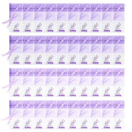 IJHYGD 40 Pcs Lavendelsäckchen Lavendelsäckchen Leer Duftsäckchen Lavendel Säckchen für Lavendel Lavendel Duftsäckchen Lavendelsäckchen Baumwollbeutel Mit Kordelzug Kordelzugbeutel (Hellviolett) von IJHYGD