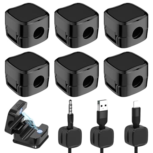 IJHYGD 6 Pcs Kabelhalter Schreibtisch Kabel Halter Ladekabel Halterung Cable Holder Kabel Organizer Schreibtisch Kabel Halterung Schreibtisch Kabelhalterung Schreibtisch Magnetische Kabelhalter von IJHYGD