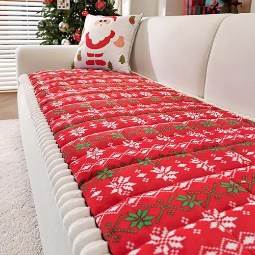 IJNBHU Couch überwurf,Plüsch Superweich Sofaüberwurf rutschfest Sofabezug Sofaüberwurf Verdicktes Dekoration Sofaschutz Vermeidung Kratzern durch Hunde Katzen,Rot,70 * 70cm von IJNBHU