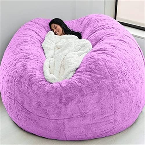 IJNBHU Sitzsack-Sesselbezug Sitzsack Hülle,Riesiger Pelz-Sitzsack Sofabezug, extra groß, waschbar, Sitzsackbezug für Kinder, Sitzsack-Bezug ohne Füllung(Color:1,Size:6ft) von IJNBHU