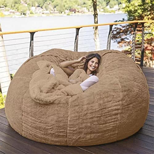 IJNBHU Sitzsack-Sesselbezug Sitzsack Hülle,Riesiger Pelz-Sitzsack Sofabezug, extra groß, waschbar, Sitzsackbezug für Kinder, Sitzsack-Bezug ohne Füllung(Color:8,Size:6ft) von IJNBHU