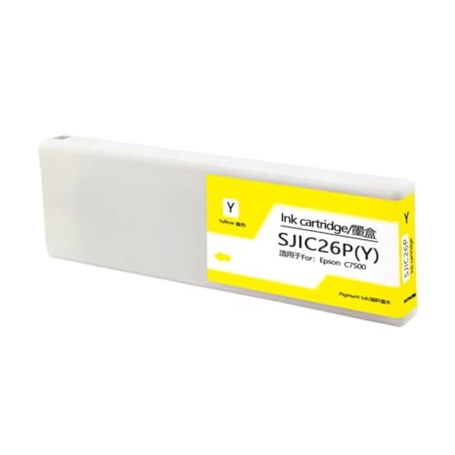 IJOSADON Kompatible Tintenpatrone Kompatibel mit SJIC26P TM-C7500 mit 300 ml Pigmenttinte Kompatibel mit Colorworks C7500 Etikettendrucker(1PC Y) von IJOSADON