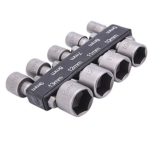 IKAAR Rohrsteckschlüsselsatz 9-tlg. 5-13mm Steckschlüssel Stecknuss Bit Adapter Set 1/4 Zoll Sechskantschaft für Akkuschrauber Bohrer Nüsse Ratsche von IKAAR