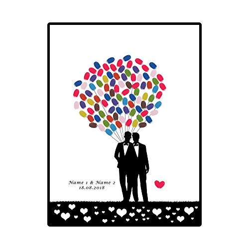 Personalisierte Hochzeit Gästebuch für Homosexuell Fingerabdruck Leinwand Malerei HOMO Lesben Liebhaber Homosexuell Hochzeitsgeschenk Fingerabdruck Malerei von IKAEASD