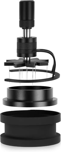IKAPE 51 MM WDT-Werkzeug, Espresso-Rührer-Verteilungswerkzeug, einstellbare Nadelhöhe, Kaffeerührer mit Dosiertrichter und Ständer von IKAPE