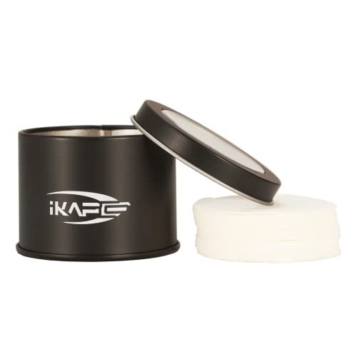 IKAPE 53 mm Espresso-Papierfilter (200 Stück), Coffee Puck Screen Papierfilter kompatibel mit 54 mm Siebträgerkorb, ultradünne Ersatz-Papierfilter – kommt mit Premium-Metall-Aufbewahrungsbox von IKAPE