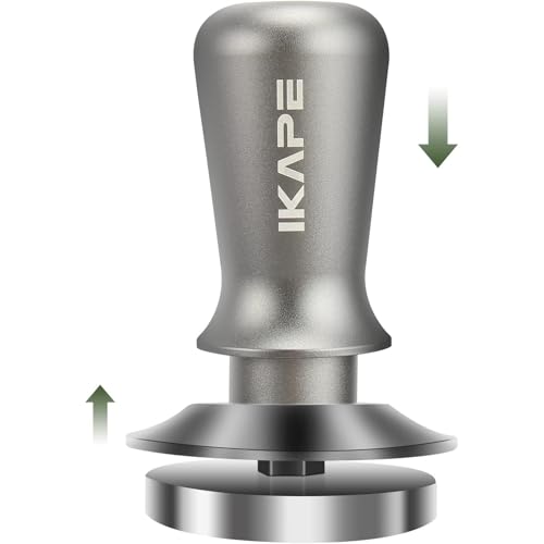 IKAPE 53 mm Espresso-Tamper, Premium-Barista-Kaffeetamper mit kalibrierter Federbelastung, 100% flacher Edelstahlboden, passend für Breville-Serie 54 mm Siebträgerkorb von IKAPE