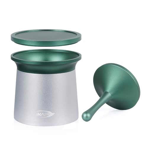 IKAPE 58 mm Espresso-Pulver-Empfänger, Kaffeepulver-Behälter, geeignet für 58 mm Siebträger (Silber) von IKAPE
