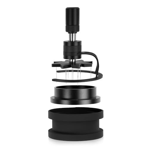 IKAPE 58 mm WDT-Werkzeug, Espressorührer, Verteilerwerkzeug, verstellbare Nadelhöhe, Kaffeerührer mit Dosiertrichter und Ständer von IKAPE