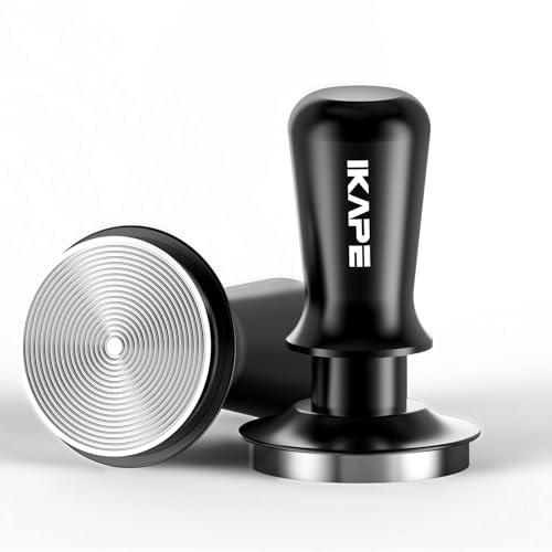 IKAPE 58.35mm Espresso Tamper, Premium Barista Kaffee Tamper mit kalibrierter Feder belastet, 100% Edelstahl Basis Tamper von IKAPE