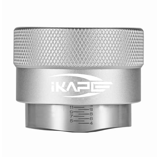 IKAPE Coffee Products, 53 mm Kaffeeverteiler, Schwerkraft-Adaptiver Espresso-Verteiler passend für alle 53 mm Espresso-Siebträger, kompatibel mit 54 mm Breville Siebträger, Silber von IKAPE