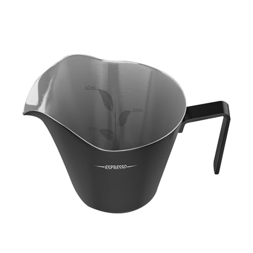 IKAPE Espresso Messbecher, 304 Anti-Scald Edelstahl Espresso Shot Tassen mit Griff, Kaffee Gießen Tasse für Barista Tool Zubehör (schwarz) von IKAPE