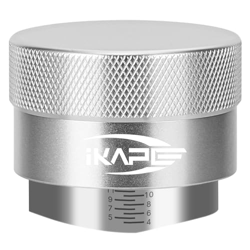 IKAPE Kaffeeprodukte, 49MM Kaffeeverteiler, Gravity Adaptive Espresso Verteiler Passend für alle 49MM Espresso Portafilter (Silber) von IKAPE