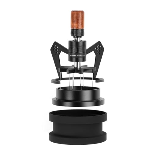 IKAPE WDT Tools Espresso-Rührer, Verteilungswerkzeug für Barista, 0,25 mm, 6 Nadeln, Espresso-Kaffee-Rührer mit Ständer und 6 extra Nadeln, 58,5 mm, Schwarz von IKAPE