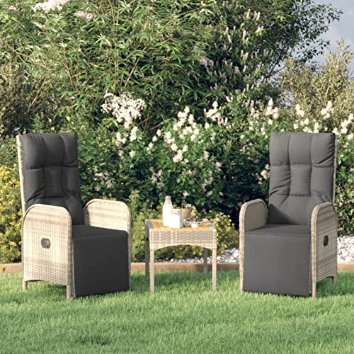 IKAYAA 2er Set Gartenstuhl Polyrattan 2 STK Verstellbar Gartenstuhl hochlehner Gartenmöbel Set mit 2 Stühlen loungesessel Outdoor relaxstuhl polyrattan Sessel Garten liegestuhl-2x Stuhl + Tisch IKAYAA 2er Set Gartenstuhl Polyrattan 2 STK Verstellbar Gartenstuhl hochlehner Gartenmöbel Set mit 2 Stühlen loungesessel Outdoor relaxstuhl polyrattan Sessel Garten liegestuhl-2x Stuhl + Tisch von IKAYAA