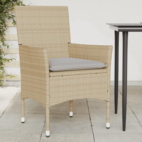 IKAYAA 2er Set Gartenstuhl aus Polyrattan Gartenmöbel Set mit 2 Sessel Outdoor Rattansessel Balkonstuhl mit Kissen Terrassenstuhl Gartensessel wetterfest für Terrasse Garten-Beige und Grau- IKAYAA 2er Set Gartenstuhl aus Polyrattan Gartenmöbel Set mit 2 Sessel Outdoor Rattansessel Balkonstuhl mit Kissen Terrassenstuhl Gartensessel wetterfest für Terrasse Garten-Beige und Grau- von IKAYAA