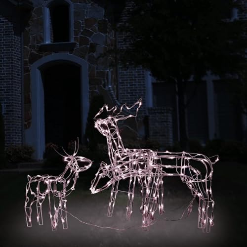 IKAYAA 3 STK Rentier Beleuchtet Aussen, 229er LED Rentier Figuren Weihnachtsdeko, 8 Modi Warmweiß Metall Weihnachtsbeleuchtung für Außen und Innen Rasen Wohnzimmer Party Dekoration IKAYAA 3 STK Rentier Beleuchtet Aussen, 229er LED Rentier Figuren Weihnachtsdeko, 8 Modi Warmweiß Metall Weihnachtsbeleuchtung für Außen und Innen Rasen Wohnzimmer Party Dekoration von IKAYAA