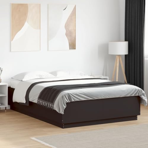 IKAYAA Bettgestell 150 x 200 cm Bett mit LED-Beleuchtung, Lattenrost Bett mit led Jugendbett 150x200 Bed Frame für Erwachsene & Jugendliche-Schwarz-150 x 200 cm IKAYAA Bettgestell 150 x 200 cm Bett mit LED-Beleuchtung, Lattenrost Bett mit led Jugendbett 150x200 Bed Frame für Erwachsene & Jugendliche-Schwarz-150 x 200 cm von IKAYAA