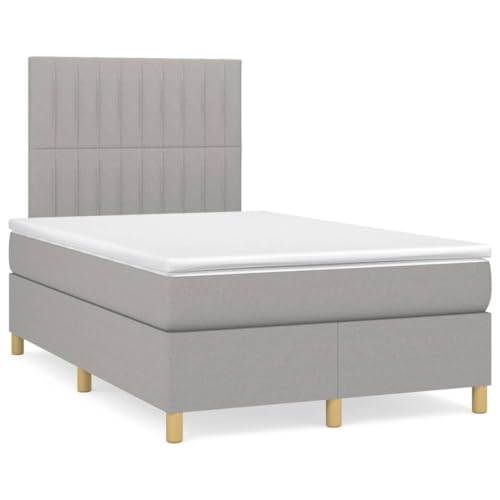 IKAYAA Boxspringbett 120 x 190 mit Matratze Boxspringbett 140x200 mit led und USB Bett mit Matratze & Topper Bett komplett mit Kopfteil Höhenverstellbar-Hellgrau-120 x 190 cm IKAYAA Boxspringbett 120 x 190 mit Matratze Boxspringbett 140x200 mit led und USB Bett mit Matratze & Topper Bett komplett mit Kopfteil Höhenverstellbar-Hellgrau-120 x 190 cm von IKAYAA