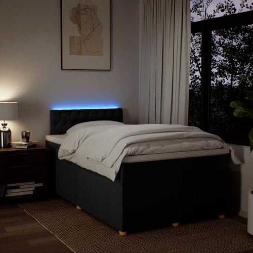 IKAYAA Boxspringbett 120 x 200 cm mit Matratze, LED Beleuchtung, Topper & Kopfteil, Bett mit Matratze und Lattenrost 120 x 200 cm Polsterbett 120 x 200 cm mit Matratze Schwarz IKAYAA Boxspringbett 120 x 200 cm mit Matratze, LED Beleuchtung, Topper & Kopfteil, Bett mit Matratze und Lattenrost 120 x 200 cm Polsterbett 120 x 200 cm mit Matratze Schwarz von IKAYAA