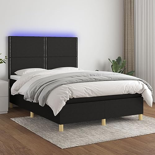 IKAYAA Boxspringbett 140 x 190 mit Matratze Boxspringbett 140x200 mit led und USB Bett mit Matratze & Topper Bett komplett mit Kopfteil Höhenverstellbar-Schwarz-140 x 190 cm Typ 2 IKAYAA Boxspringbett 140 x 190 mit Matratze Boxspringbett 140x200 mit led und USB Bett mit Matratze & Topper Bett komplett mit Kopfteil Höhenverstellbar-Schwarz-140 x 190 cm Typ 2 von IKAYAA