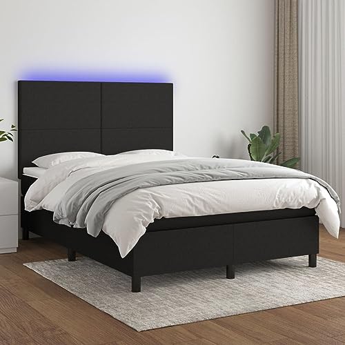 IKAYAA Boxspringbett 140 x 190 mit matratze & Led und USB Bett mit LED Beleuchtung & Topper Bett komplett mit Kopfteil höhenverstellbar -Schwarz-140 x 190 cm Typ 2 IKAYAA Boxspringbett 140 x 190 mit matratze & Led und USB Bett mit LED Beleuchtung & Topper Bett komplett mit Kopfteil höhenverstellbar -Schwarz-140 x 190 cm Typ 2 von IKAYAA