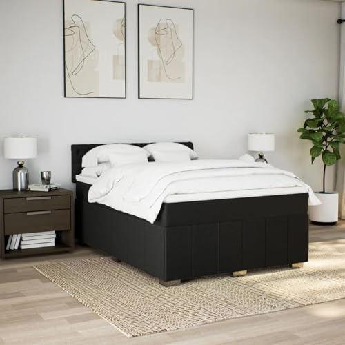 IKAYAA Boxspringbett 140 x 200 cm - Bett mit LED Beleuchtung, Federkern Matratze,Topper & Kopfteil - Polsterbett 140 x 200 cm mit Matratze - Bett mit Matratze und Lattenrost Schwarz IKAYAA Boxspringbett 140 x 200 cm - Bett mit LED Beleuchtung, Federkern Matratze,Topper & Kopfteil - Polsterbett 140 x 200 cm mit Matratze - Bett mit Matratze und Lattenrost Schwarz von IKAYAA