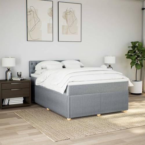 IKAYAA Boxspringbett 140 x 200 cm mit Matratze, Topper & Kopfteil, Bett mit Matratze und Lattenrost 140 x 200 cm Polsterbett 140 x 200 cm Hellgrau Type-2 IKAYAA Boxspringbett 140 x 200 cm mit Matratze, Topper & Kopfteil, Bett mit Matratze und Lattenrost 140 x 200 cm Polsterbett 140 x 200 cm Hellgrau Type-2 von IKAYAA