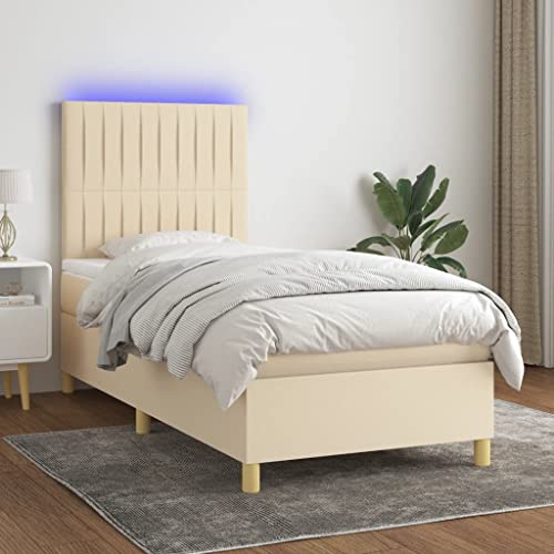 IKAYAA Boxspringbett 80 x 200 mit Matratze Boxspringbett 140x200 mit led und USB Bett mit Matratze & Topper Bett komplett mit Kopfteil Höhenverstellbar-Creme-80 x 200 cm Typ 3 IKAYAA Boxspringbett 80 x 200 mit Matratze Boxspringbett 140x200 mit led und USB Bett mit Matratze & Topper Bett komplett mit Kopfteil Höhenverstellbar-Creme-80 x 200 cm Typ 3 von IKAYAA