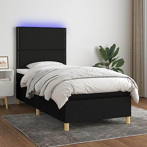 IKAYAA Boxspringbett 80 x 200 mit Matratze Boxspringbett 140x200 mit led und USB Bett mit Matratze & Topper Bett komplett mit Kopfteil Höhenverstellbar-Schwarz-80 x 200 cm IKAYAA Boxspringbett 80 x 200 mit Matratze Boxspringbett 140x200 mit led und USB Bett mit Matratze & Topper Bett komplett mit Kopfteil Höhenverstellbar-Schwarz-80 x 200 cm von IKAYAA