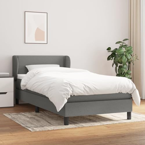 IKAYAA Boxspringbett 90x200 mit matratze Bett komplett 90x200 mit matratze und lattenrost Polsterbett Bettgestell mit Lattenrost und Kopfteil -Dunkelgrau-90 x 200 cm-3 IKAYAA Boxspringbett 90x200 mit matratze Bett komplett 90x200 mit matratze und lattenrost Polsterbett Bettgestell mit Lattenrost und Kopfteil -Dunkelgrau-90 x 200 cm-3 von IKAYAA