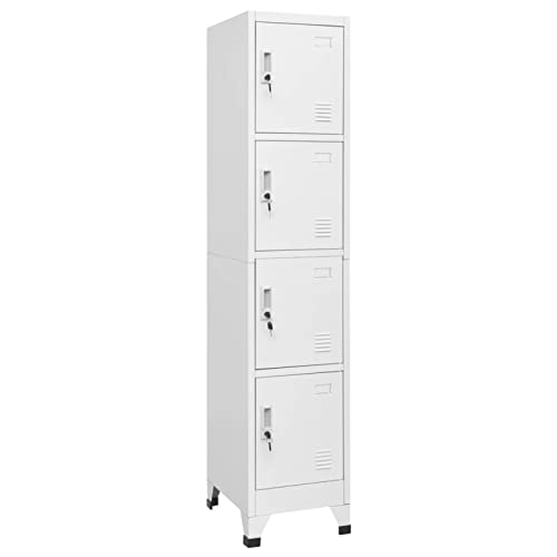 IKAYAA Büroschrank Schmal Hochschrank Einzelspind Spind Schließfachschrank Aktenschrank Metallschrank Umkleideschrank Abschließbar Schließfachschrank 38 x 45 x 180 cm Grau von IKAYAA