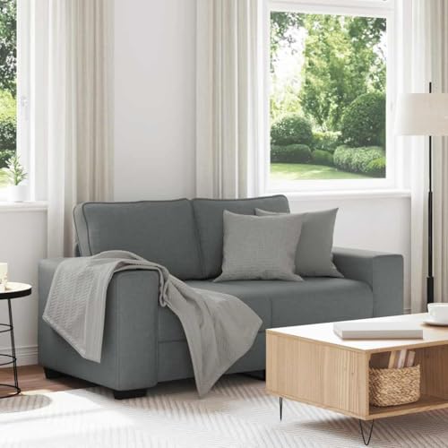 IKAYAA Modern 2-Sitzer Sofa, 120 cm, Dunkelgrau, Polyester, Standard, Rechteckig, Eckig, Getuftet, Holz und Metall, 160 x 77 x 82 cm, 100 kg Tragfähigkeit, Zusammenbau erforderlich von IKAYAA