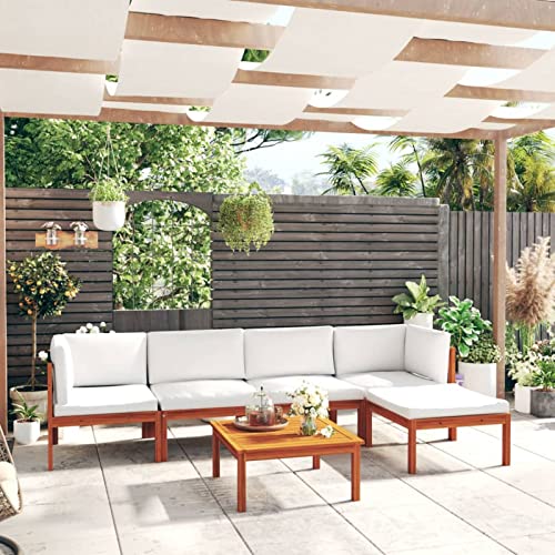 IKAYAA Garten loungemöbel Set Gartenmöbel Set Holz Balkon Lounge Holz Holz Lounge Outdoor Balkonmoebel Holz Lounge Sitzgarnitur Outdoor holz-6-tlg von IKAYAA