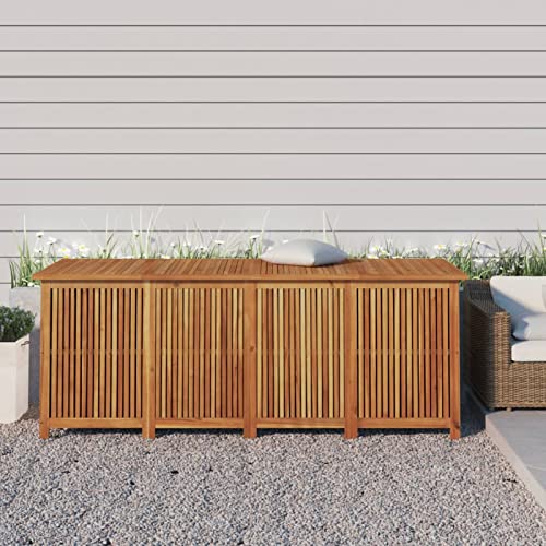 IKAYAA Gartenbox Wasserdicht XXL Akazien-Massivholz Auflagenbox Wetterfest Kissenbox Werkzeugkasten Gerätebox Gartentruhe Holz 200 x 80 x 75 cm von IKAYAA