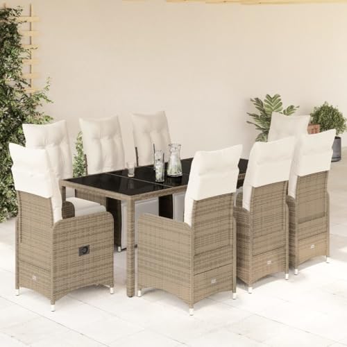 IKAYAA Gartenmöbel Set 6 Verstellbare Hochlehner Stühlen Garten Sitzgruppe 6 Personen Gartenmöbel Set 6 Personen Rattan Essgruppe Gartengarnitur Sitzgarnitur-Braun-9-tlg Typ 4 IKAYAA Gartenmöbel Set 6 Verstellbare Hochlehner Stühlen Garten Sitzgruppe 6 Personen Gartenmöbel Set 6 Personen Rattan Essgruppe Gartengarnitur Sitzgarnitur-Braun-9-tlg Typ 4 von IKAYAA