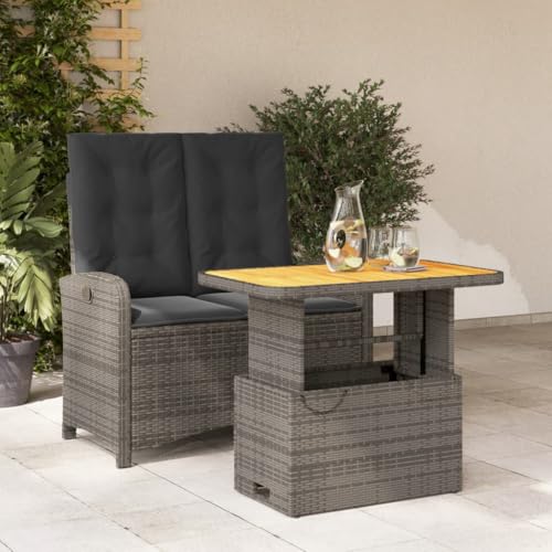 IKAYAA Gartenmöbel Set 6 Verstellbare Hochlehner Stühlen Garten Sitzgruppe 6 Personen Gartenmöbel Set 6 Personen Rattan Essgruppe Gartengarnitur Sitzgarnitur-Grau-2-tlg Typ 2 IKAYAA Gartenmöbel Set 6 Verstellbare Hochlehner Stühlen Garten Sitzgruppe 6 Personen Gartenmöbel Set 6 Personen Rattan Essgruppe Gartengarnitur Sitzgarnitur-Grau-2-tlg Typ 2 von IKAYAA