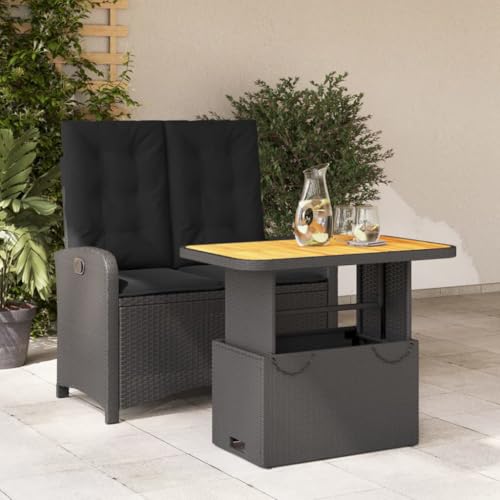IKAYAA Gartenmöbel Set 6 Verstellbare Hochlehner Stühlen Garten Sitzgruppe 6 Personen Gartenmöbel Set 6 Personen Rattan Essgruppe Gartengarnitur Sitzgarnitur-Schwarz-2-tlg Typ 3 IKAYAA Gartenmöbel Set 6 Verstellbare Hochlehner Stühlen Garten Sitzgruppe 6 Personen Gartenmöbel Set 6 Personen Rattan Essgruppe Gartengarnitur Sitzgarnitur-Schwarz-2-tlg Typ 3 von IKAYAA