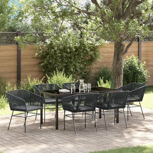 IKAYAA Gartenmöbel Set mit Tisch und 6 Stühlen Polyrattan Sitzgruppe Garten sitzgruppe 6 Personen Gartenmöbel Sitzgruppe Essgruppe für Garten Terrasse und Balkon-Schwarz-7-tlg IKAYAA Gartenmöbel Set mit Tisch und 6 Stühlen Polyrattan Sitzgruppe Garten sitzgruppe 6 Personen Gartenmöbel Sitzgruppe Essgruppe für Garten Terrasse und Balkon-Schwarz-7-tlg von IKAYAA
