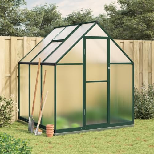 IKAYAA Gewächshaus Aluminium mit Fundament Gartenhaus Winterfest Gewächshaus Glas Glashaus Garten Tomatenhaus Frühbeet und Pflanzenhaus 169 x 169 x 202 cm Grün und transparent IKAYAA Gewächshaus Aluminium mit Fundament Gartenhaus Winterfest Gewächshaus Glas Glashaus Garten Tomatenhaus Frühbeet und Pflanzenhaus 169 x 169 x 202 cm Grün und transparent von IKAYAA