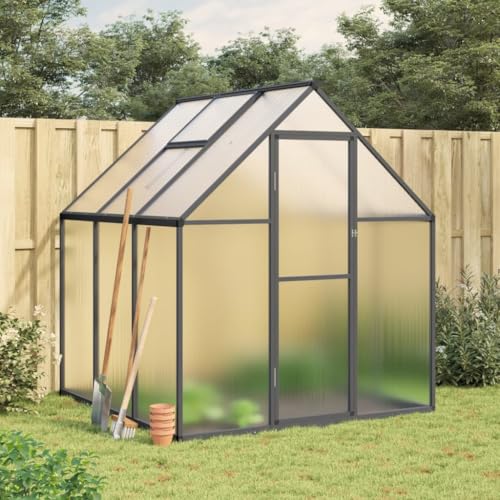 IKAYAA Gewächshaus mit Fundamentrahmen Gewächshaus Aluminium für den Garten Treibhaus Gartenhaus Winterfest Aufzucht Tomatenhaus Frühbeet und Pflanzenhaus-Anthrazit-169 x 169 x 195 cm IKAYAA Gewächshaus mit Fundamentrahmen Gewächshaus Aluminium für den Garten Treibhaus Gartenhaus Winterfest Aufzucht Tomatenhaus Frühbeet und Pflanzenhaus-Anthrazit-169 x 169 x 195 cm von IKAYAA