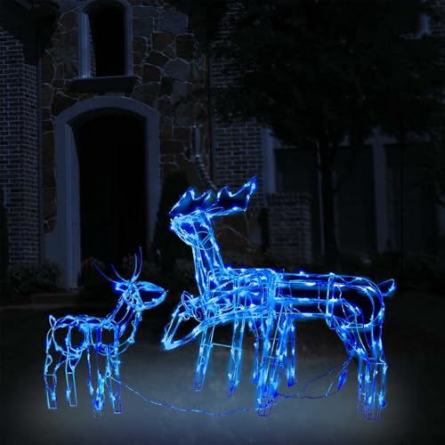 IKAYAA LED Rentier, Beleuchtet Dekofigur Weihnachtsdeko Weihnachten Beleuchtung Außen, Weihnachtsdekoration, Rentier, Weihnachten, Outdoor 3-TLG. LED-Rentiere Set Weihnachtsdeko 229 LEDs IKAYAA LED Rentier, Beleuchtet Dekofigur Weihnachtsdeko Weihnachten Beleuchtung Außen, Weihnachtsdekoration, Rentier, Weihnachten, Outdoor 3-TLG. LED-Rentiere Set Weihnachtsdeko 229 LEDs von IKAYAA