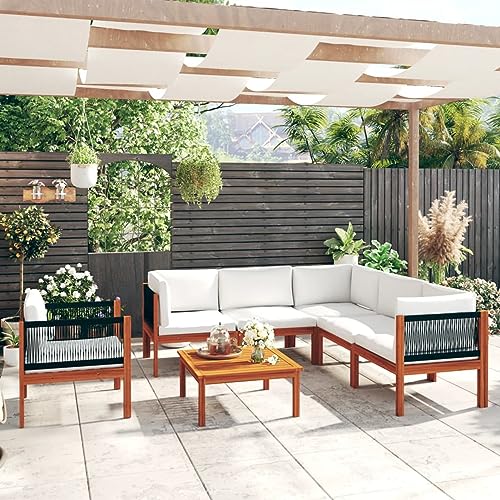 IKAYAA Lounge Set Holz, Holz Gartenmöbel Set mit Kissen, Terrassenmöbel außen, Ecklounge Outdoor, Balkon Lounge, Loungemöbel Set 7-TLG-1 IKAYAA Lounge Set Holz, Holz Gartenmöbel Set mit Kissen, Terrassenmöbel außen, Ecklounge Outdoor, Balkon Lounge, Loungemöbel Set 7-TLG-1 von IKAYAA